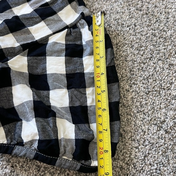 Ann Taylor LOFT Dress Size 2P Linen Blend Short Sleeve Lined Gingham V-Neck - Picture 9 of 11